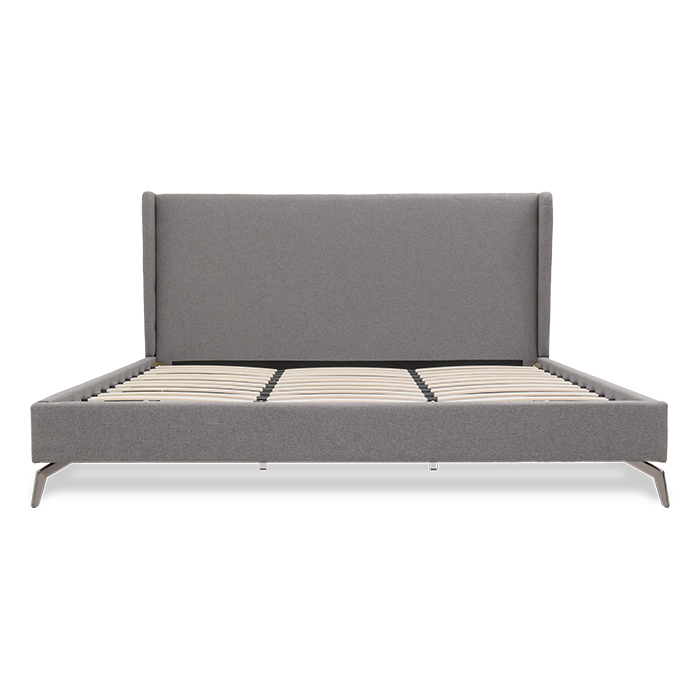 Cama King Tela Gris Claro Riuk | Camas | recamaras